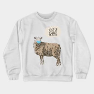 Sheep Wearing A Face Mask Crewneck Sweatshirt